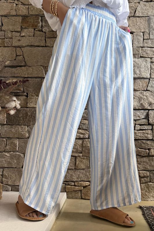 Mallow Stripe Wide Leg Pant Baby Blue /40=